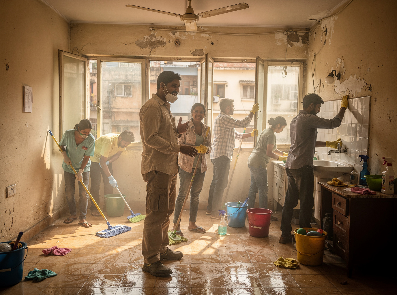 The Mumbai Deep Cleaners team at work in Mumbai